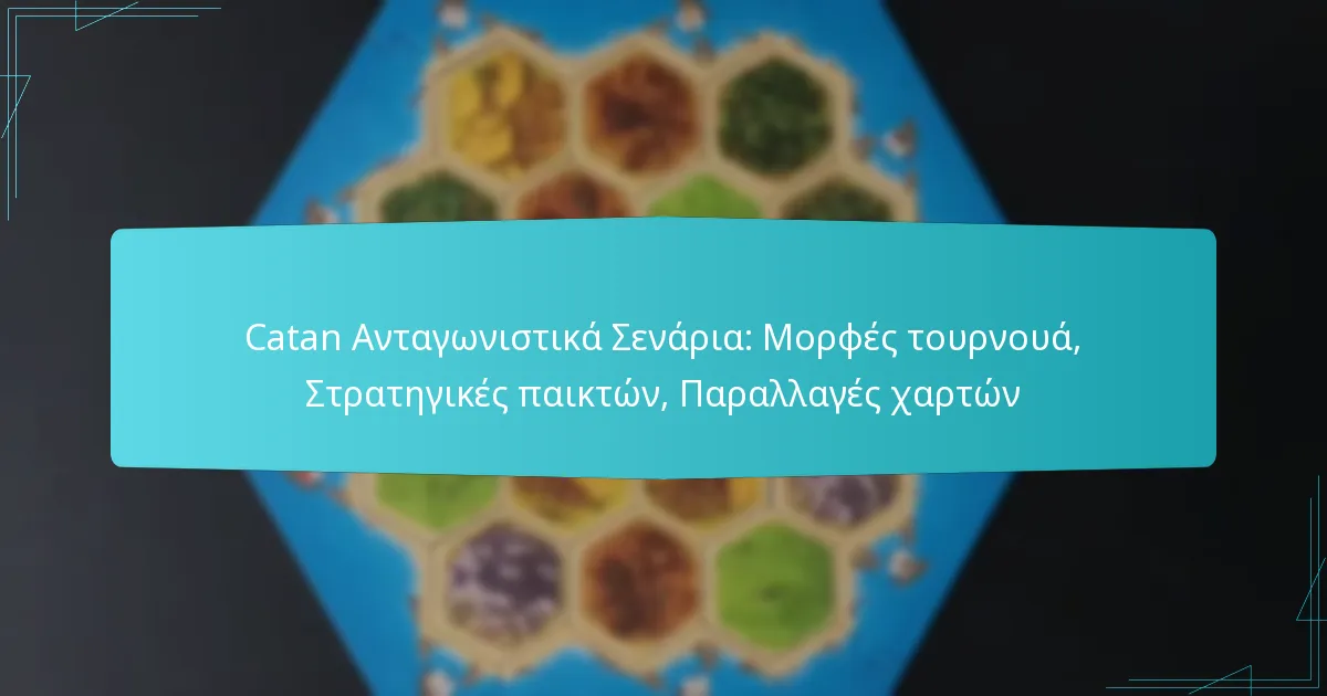 Catan Ανταγωνιστικά Σενάρια: Μορφές τουρνουά, Στρατηγικές παικτών, Παραλλαγές χαρτών