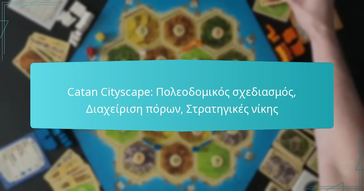 Catan Cityscape: Πολεοδομικός σχεδιασμός, Διαχείριση πόρων, Στρατηγικές νίκης