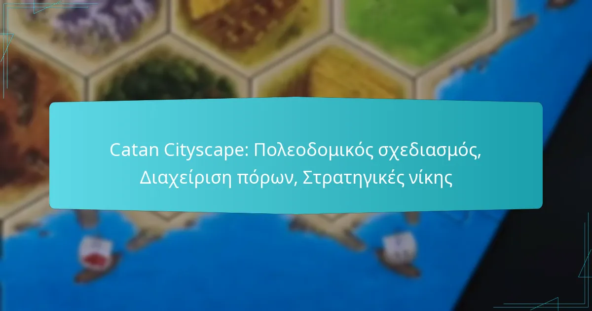 Catan Cityscape: Πολεοδομικός σχεδιασμός, Διαχείριση πόρων, Στρατηγικές νίκης