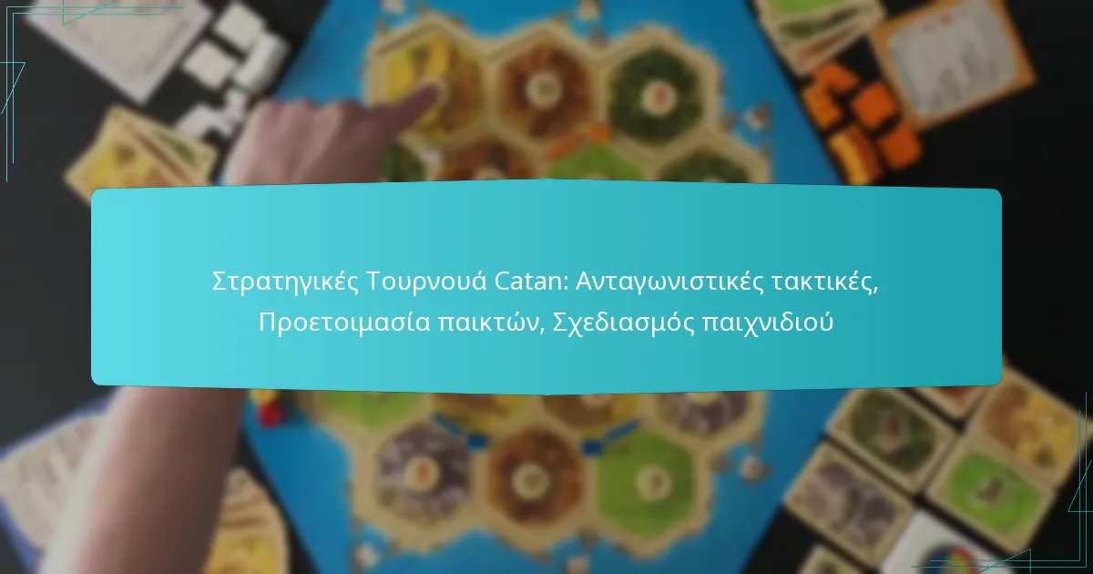 Στρατηγικές Τουρνουά Catan: Ανταγωνιστικές τακτικές, Προετοιμασία παικτών, Σχεδιασμός παιχνιδιού