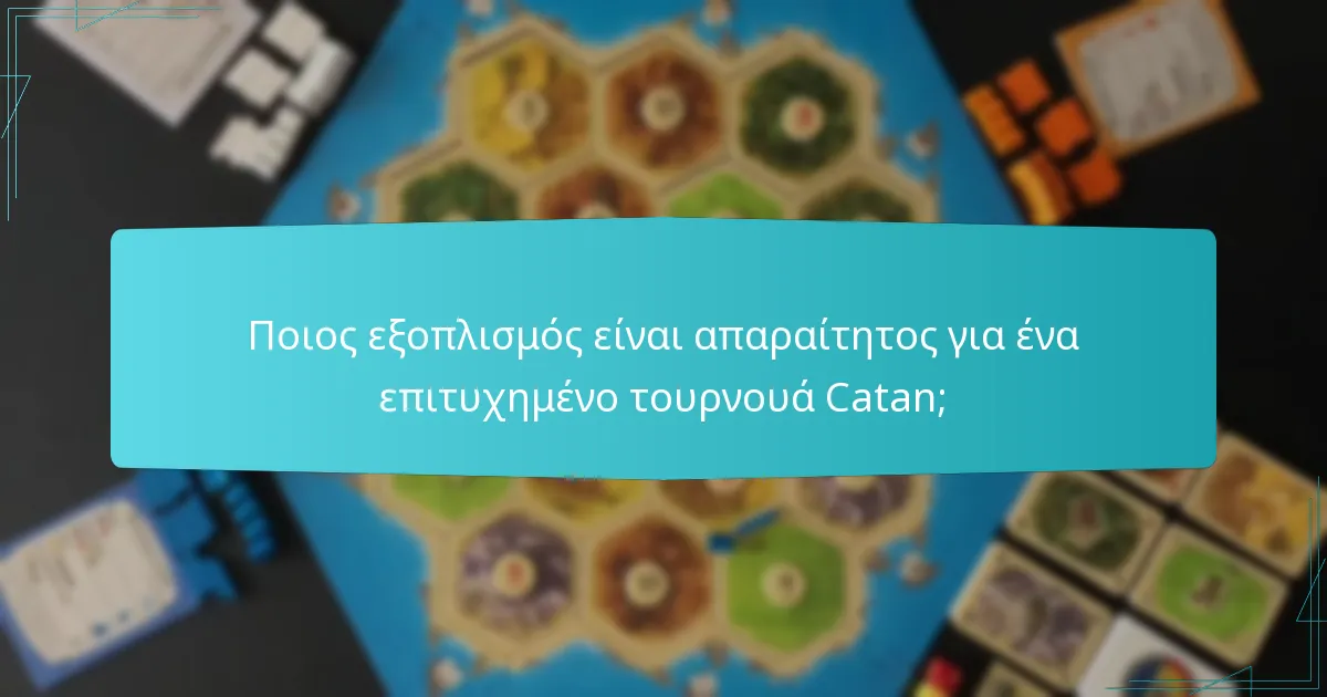 Ποιος εξοπλισμός είναι απαραίτητος για ένα επιτυχημένο τουρνουά Catan;